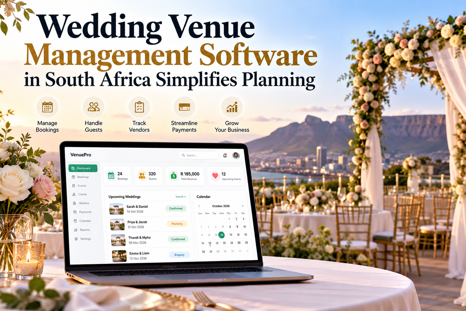 Wedding Venue Software at Sunset